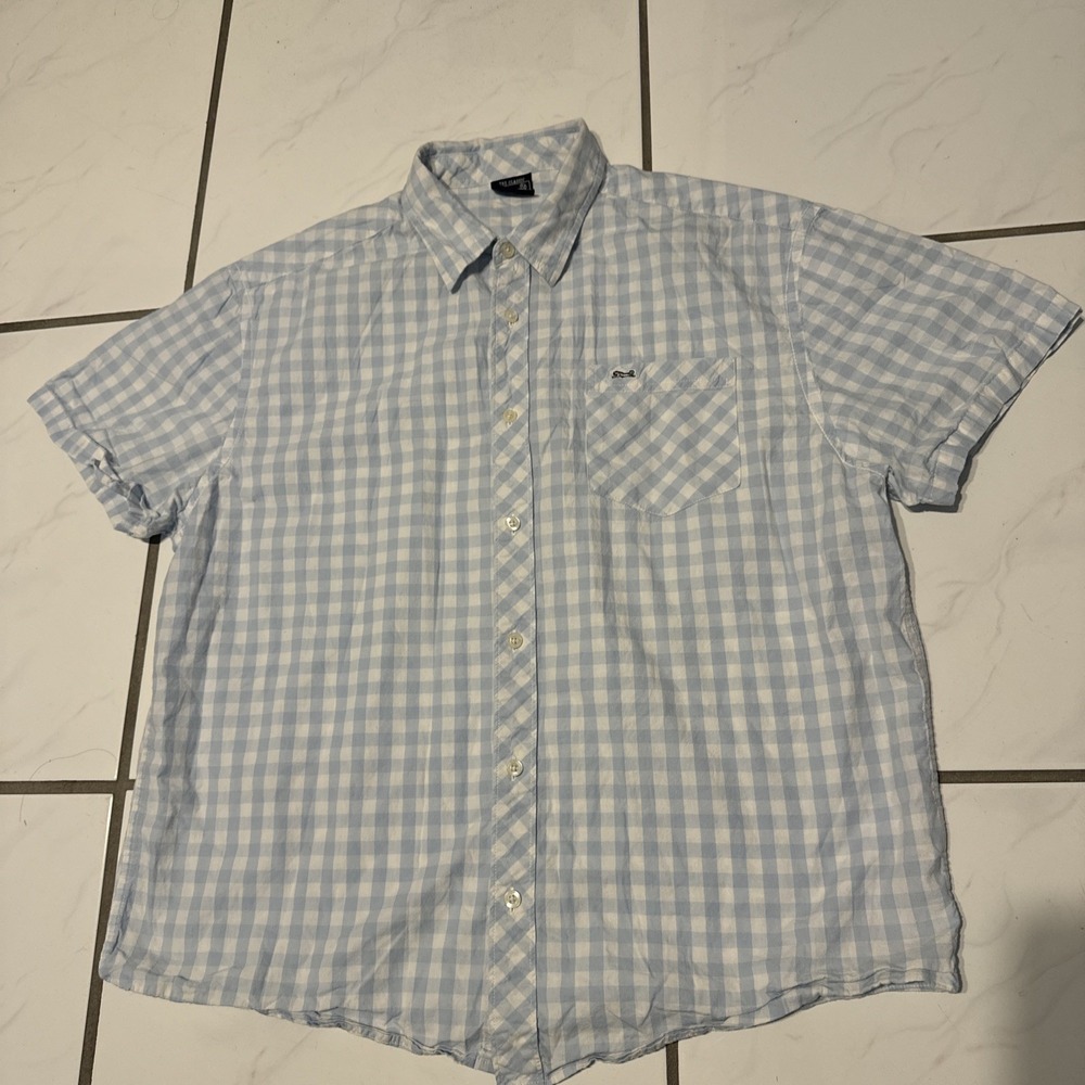 VTG Le Tigre Men's Shirt L Classic Designer Preppy Check Logo School Nerd Y2K